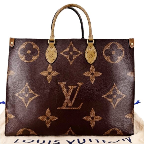 Louis Vuitton  Onthego GM Reverse Monogram Canvas Tote Bag Brown - Picture 3 of 16